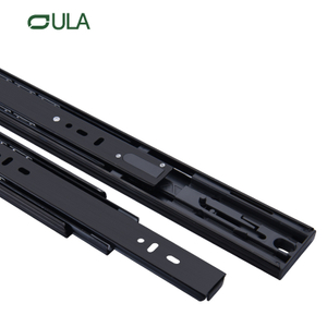 Channel de tiroir de 45 mm de largeur de largeur personnalisé Zinc / noir Push Open Slide Furniture Hardware