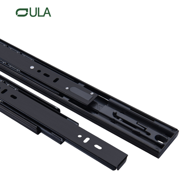 Channel de tiroir de 45 mm de largeur de largeur personnalisé Zinc / noir Push Open Slide Furniture Hardware