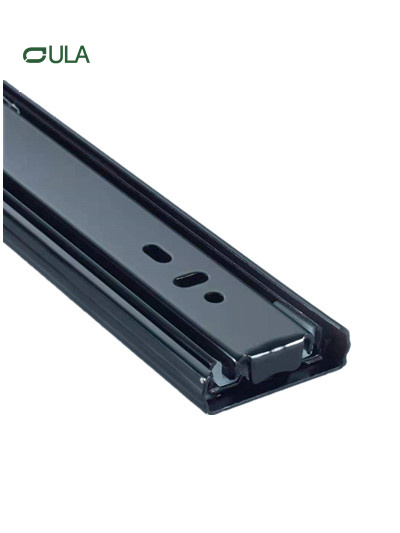 Glissade de glissière de glissement de cuisine de haute qualité de haute qualité de haute qualité 3 fois avec finition noire pour la quincaillerie de meubles