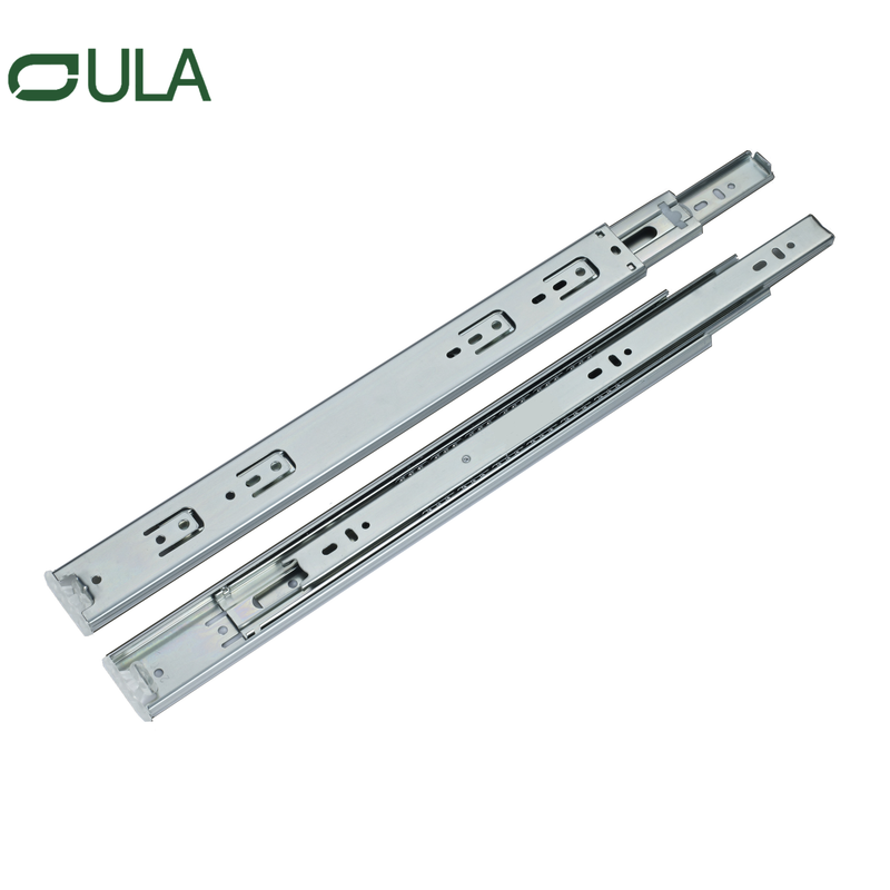 Canal télescopique à billes de finition noire lourde tiroir à blindage mobilier personnalisé meubles à triple tiroir d'extension rail