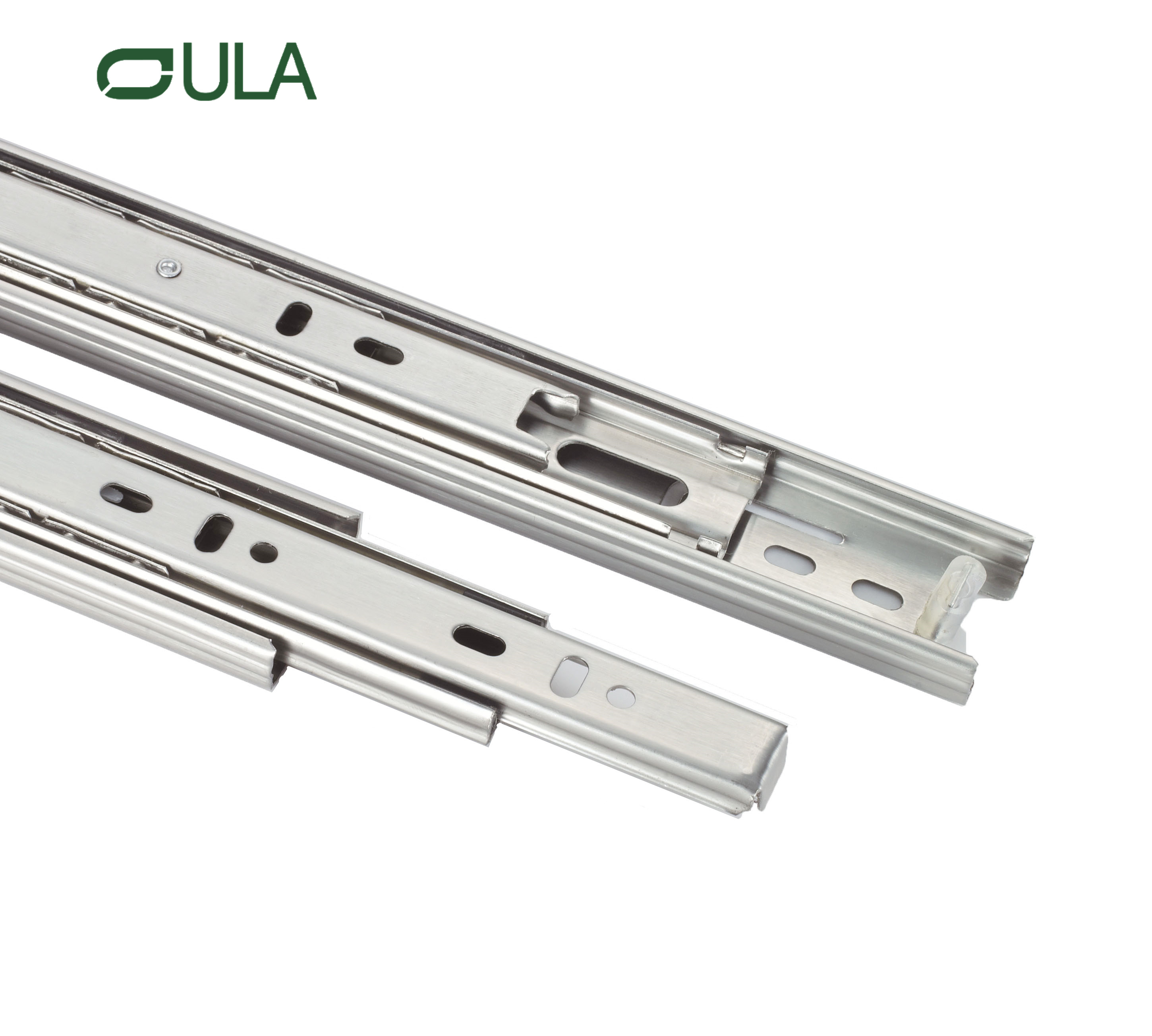 Tiroir de canal télescopique moderne de 35 mm Tiporteur de glissière Tiple Tiple Fold en acier inoxydable Armoires de roulements de roulements