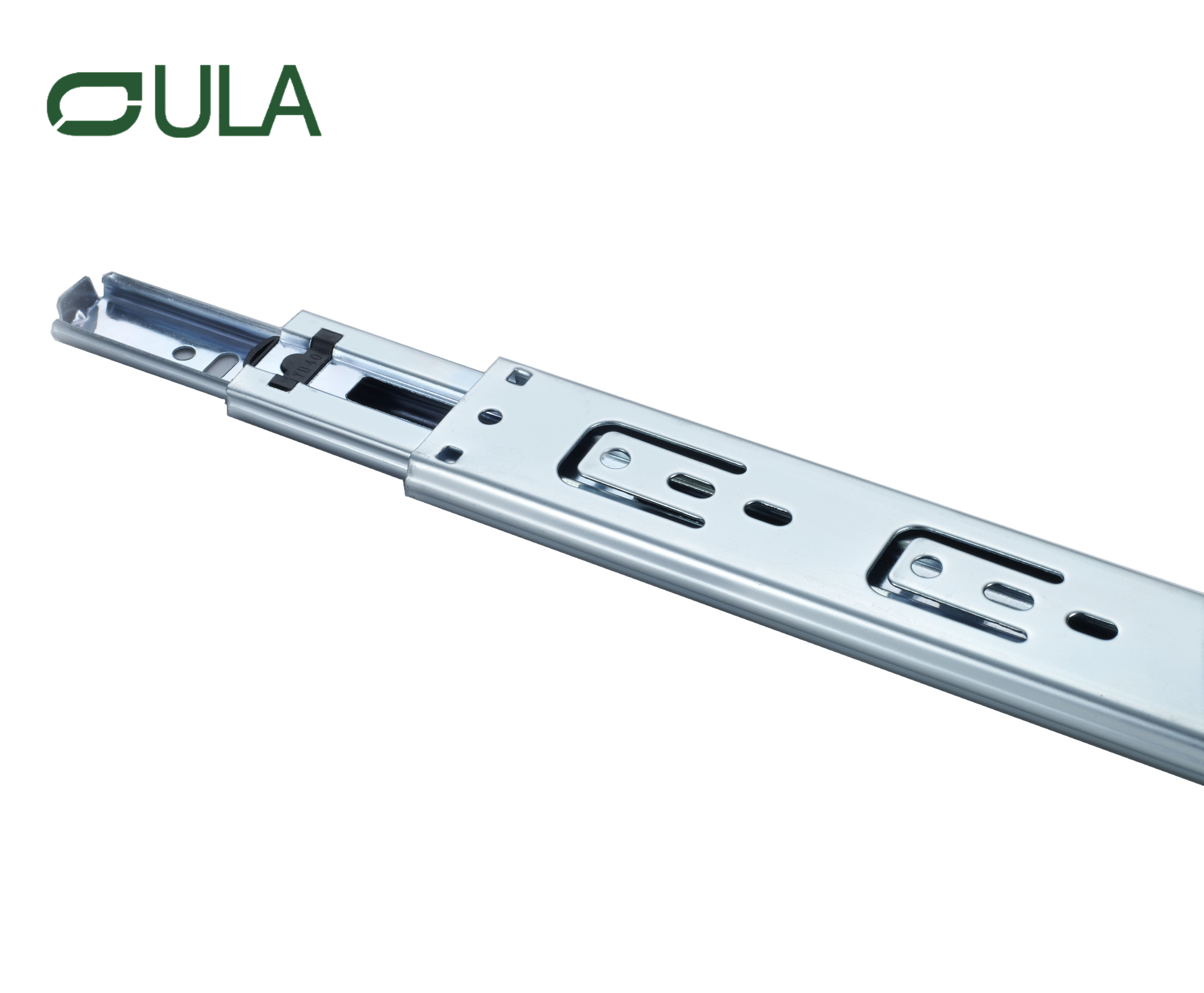 Boule télescopique de 40 mm de largeur à billes zinc / noir à pointillé Dusiner du tiroir à 3 glissade de tiroir d'extension de 3 fois