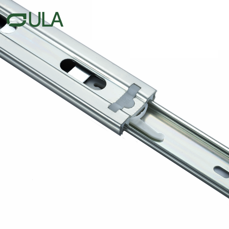 Canal télescopique à billes de finition noire lourde tiroir à blindage mobilier personnalisé meubles à triple tiroir d'extension rail