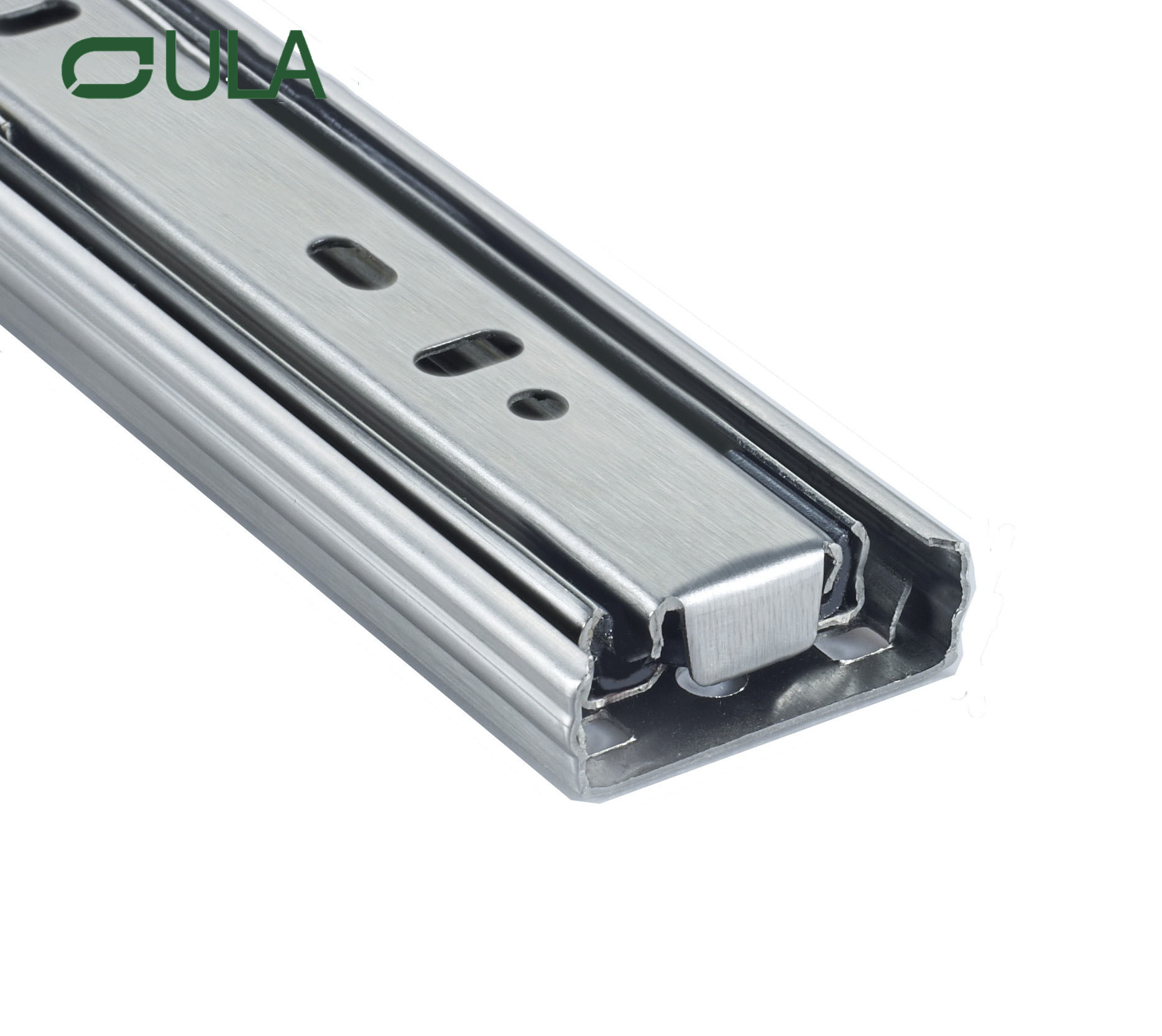 Tiroir de canal télescopique moderne de 35 mm Tiporteur de glissière Tiple Tiple Fold en acier inoxydable Armoires de roulements de roulements