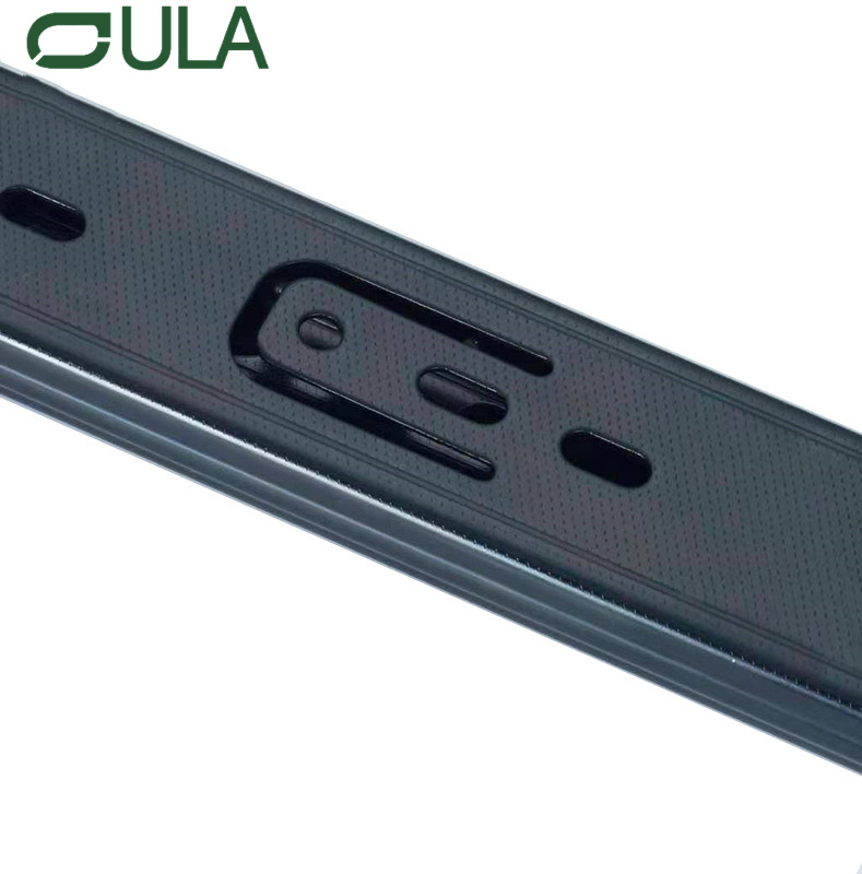 Quincaillerie pour meubles, canal télescopique à 3 volets de 35mm, finition noire, glissière de tiroir 