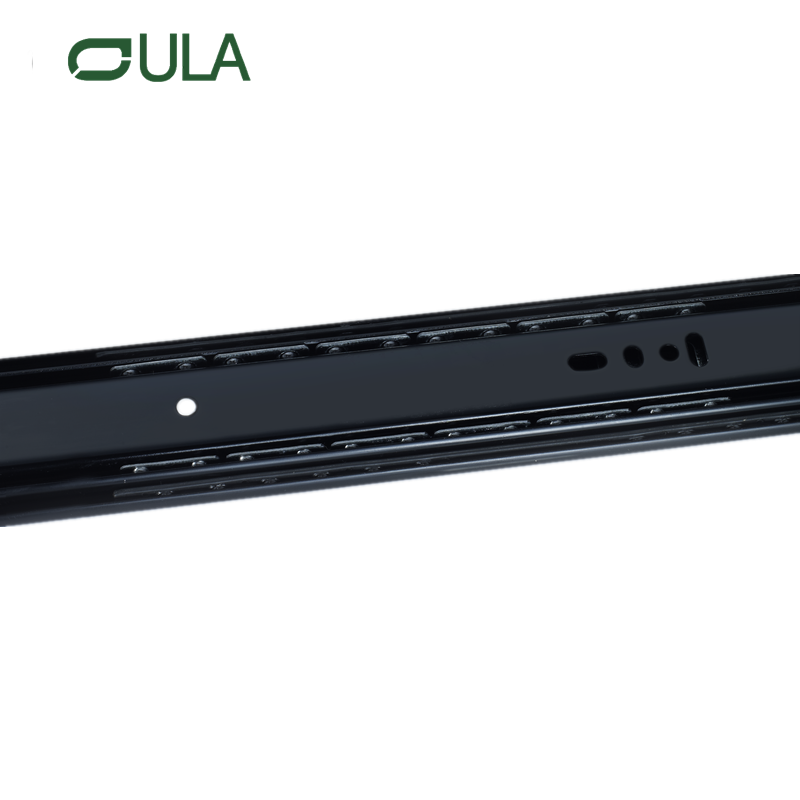 Rail coulissant de tiroir en acier robuste, quincaillerie pour meubles, extension complète, finition noire 