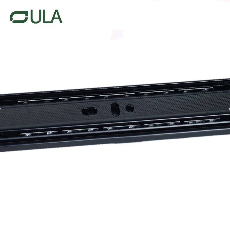 Fabricant OEM 40 mm Télescopique Télien noir Datoir de finition 3 Fold Rail de glissière pour meubles Diapositives lourdes pour le tiroir