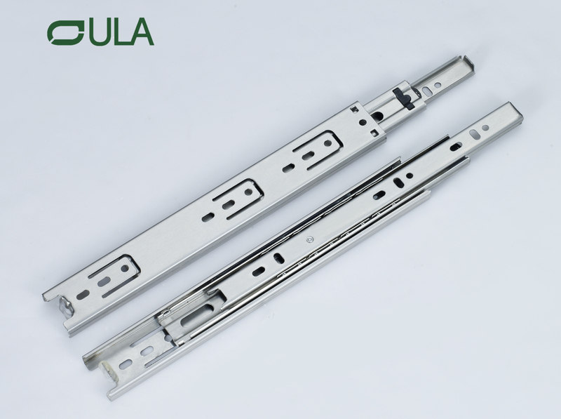 Tiroir de canal télescopique moderne de 35 mm Tiporteur de glissière Tiple Tiple Fold en acier inoxydable Armoires de roulements de roulements