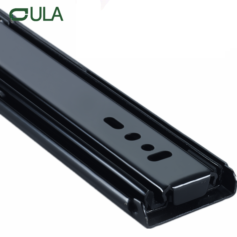 Rail coulissant de tiroir en acier robuste, quincaillerie pour meubles, extension complète, finition noire 