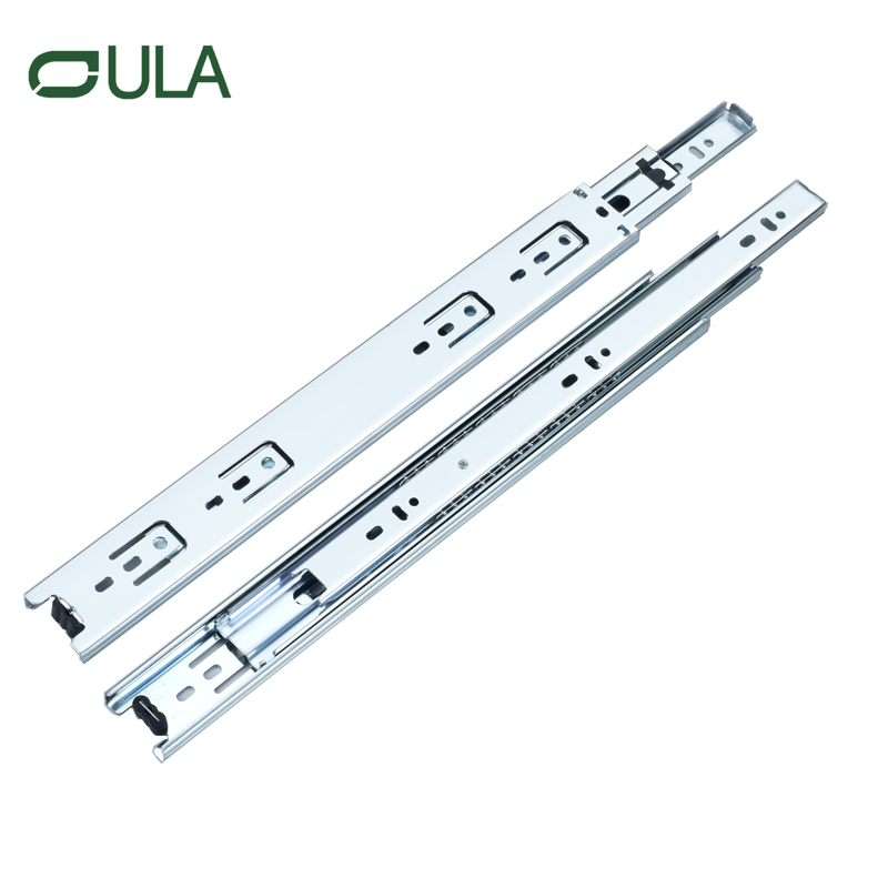 Vente chaude usine triple pliage complète entièrement extension télescopique Baule à billes zinc en pointillé tiroir de coureur de coureur rails