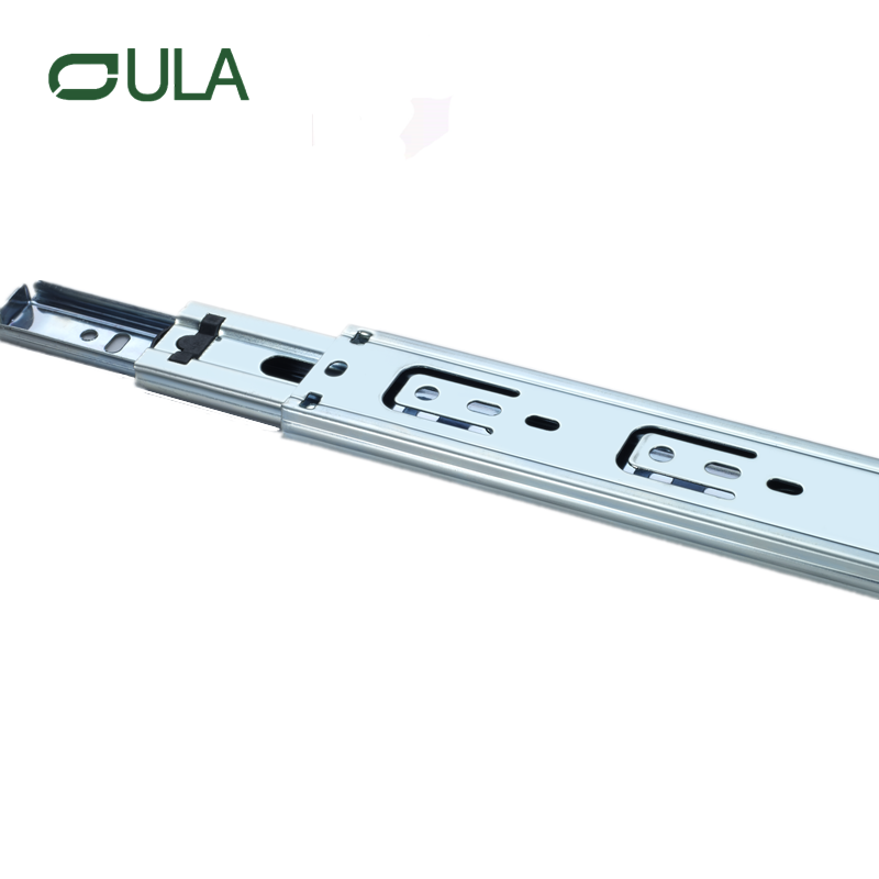 Vente chaude usine triple pliage complète entièrement extension télescopique Baule à billes zinc en pointillé tiroir de coureur de coureur rails