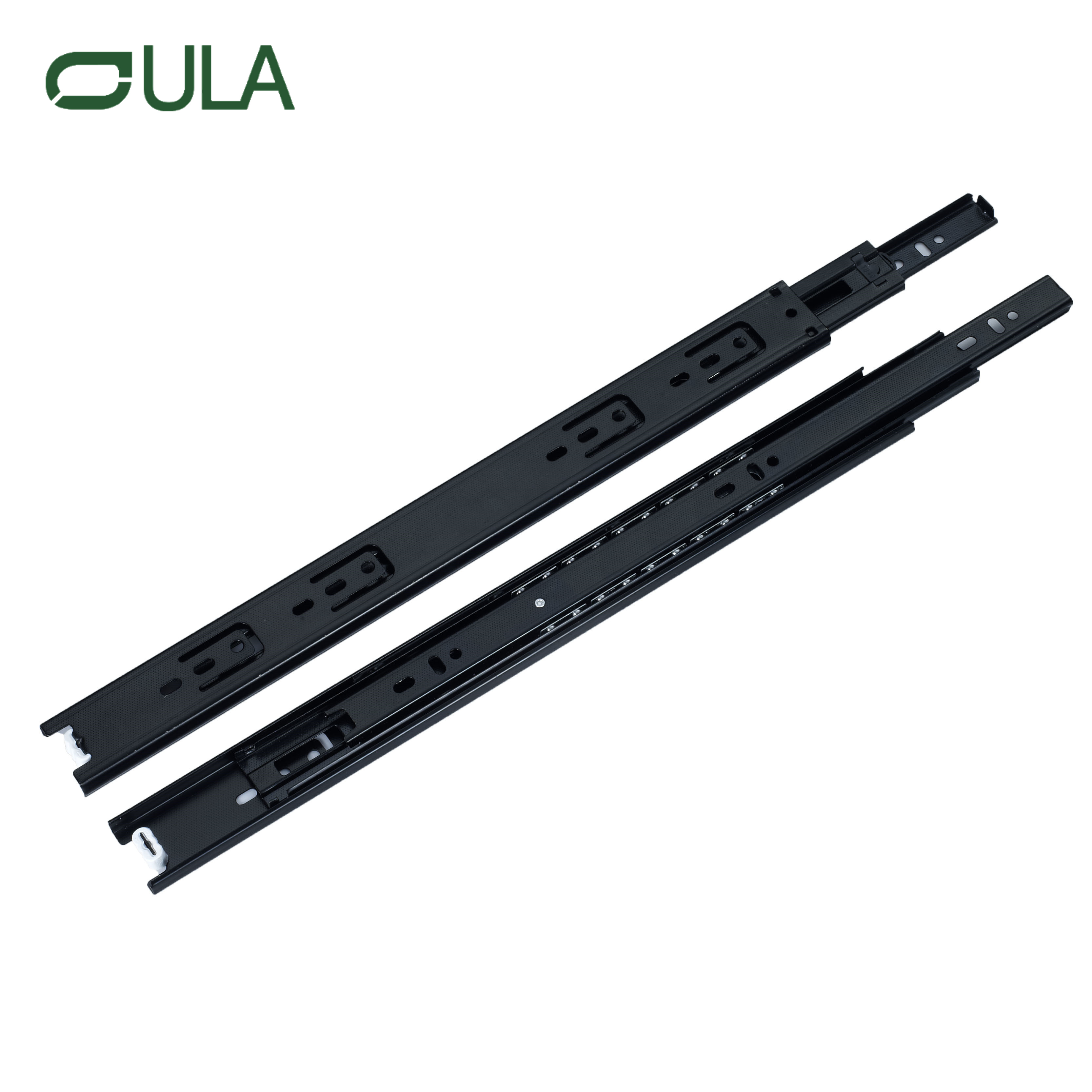 Fabricant OEM 40 mm Télescopique Télien noir Datoir de finition 3 Fold Rail de glissière pour meubles Diapositives lourdes pour le tiroir