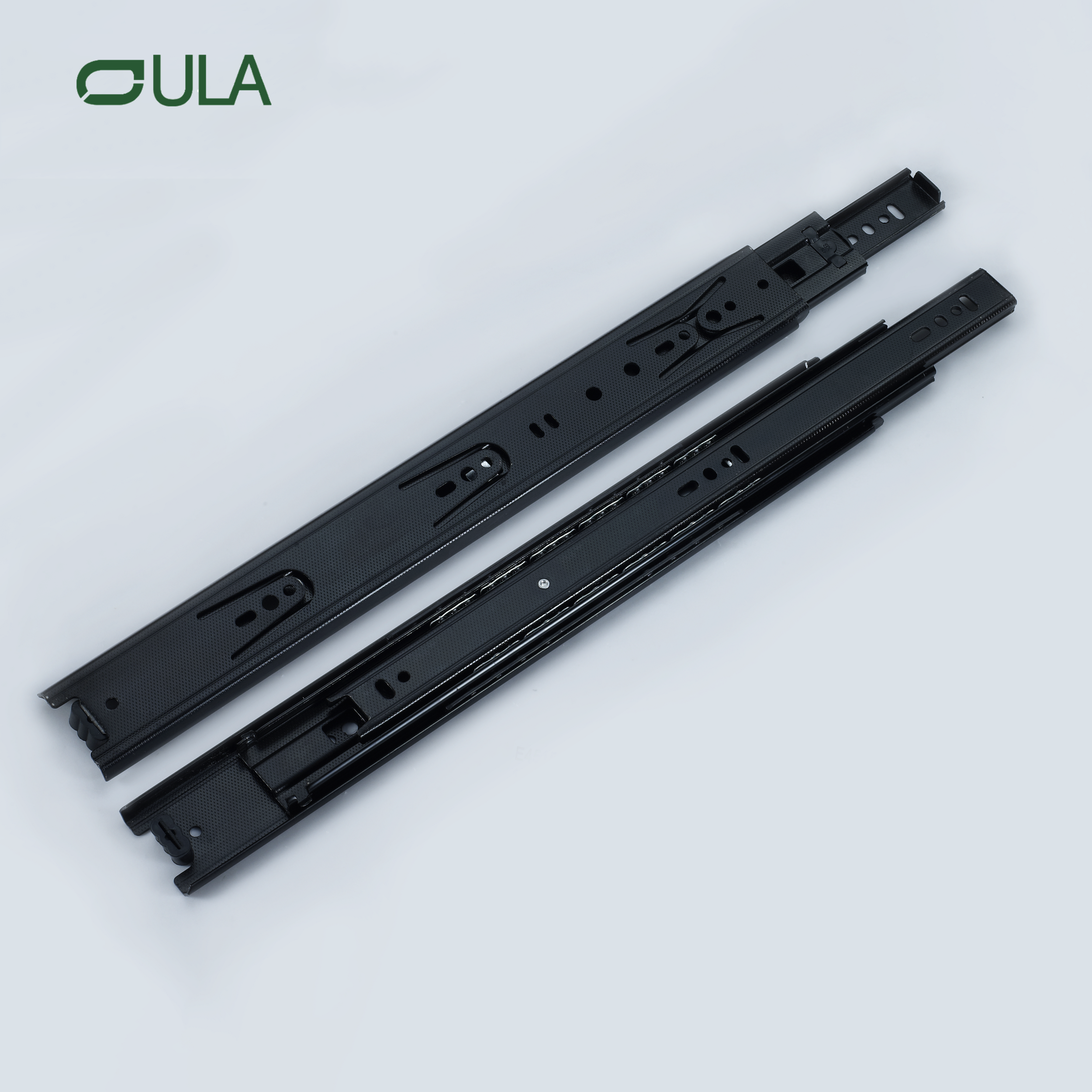 Jieyang Factory 45 mm télescopique noir fini finale de métal Datoir à glissière Rail 3 fois roulement à billes pour cuisine et usage extérieur