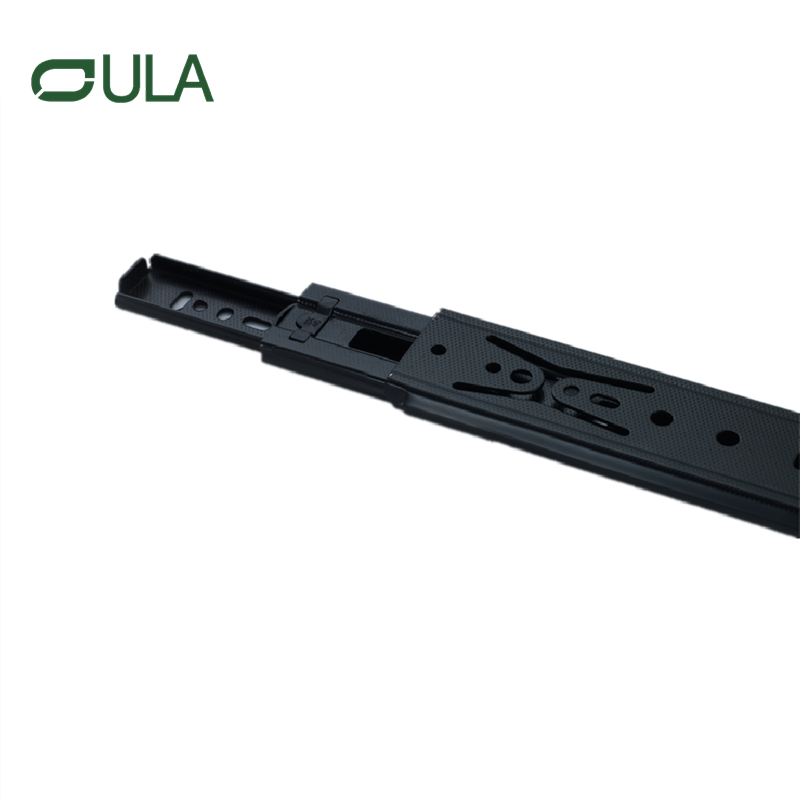 Jieyang Factory 45 mm télescopique noir fini finale de métal Datoir à glissière Rail 3 fois roulement à billes pour cuisine et usage extérieur